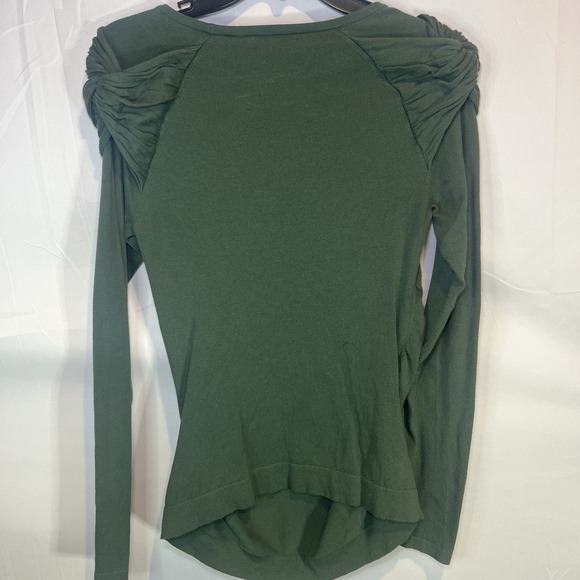 Victoria's Secret Moda International Medium Long Sleeve Green Shirt Shoulder Cap - Picture 7 of 7